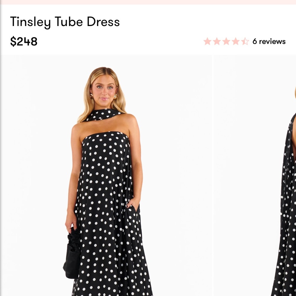 Black and White Polka Dot Tube Dress